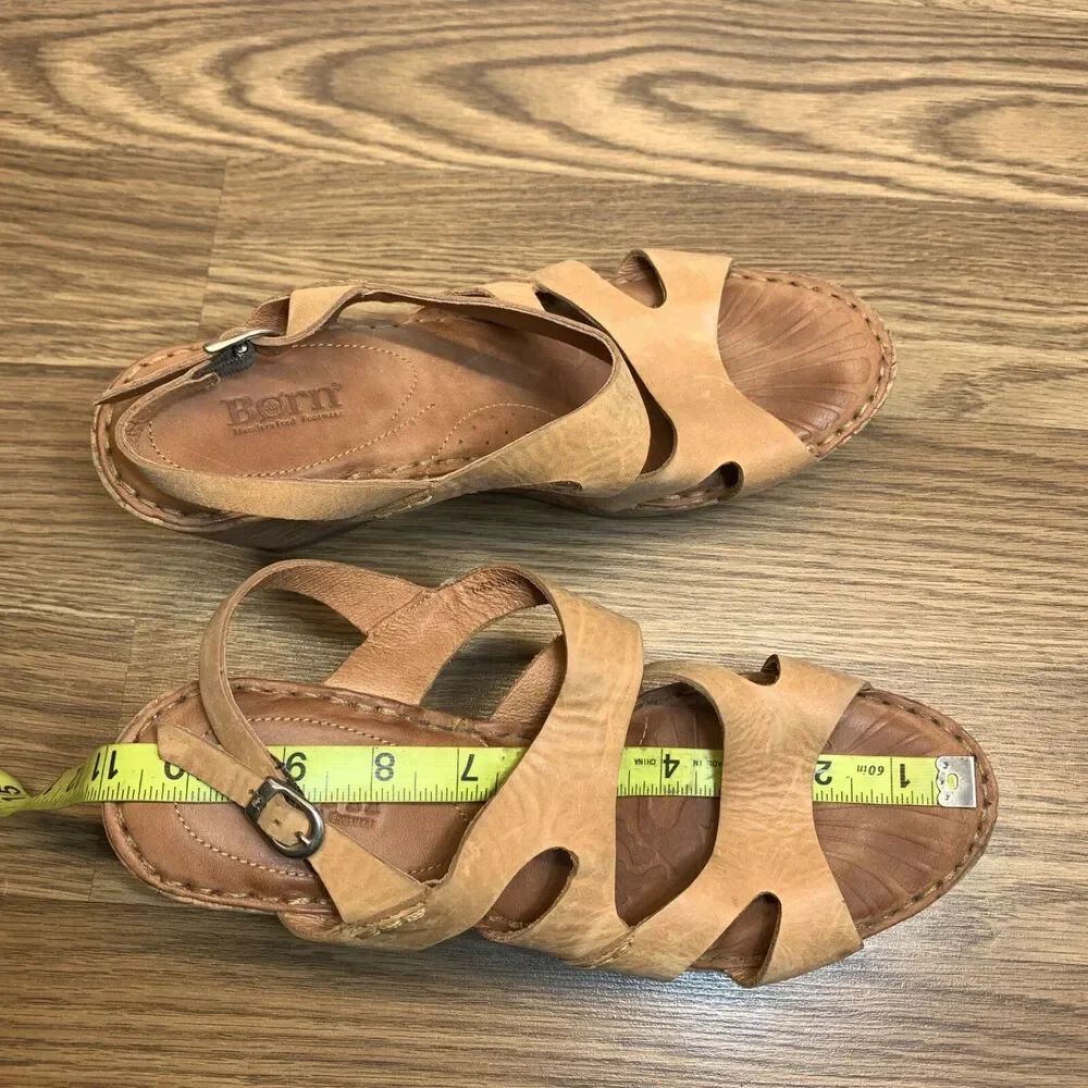 Born Multicolor‎ Cork Wedge Heel Leather Sandals - Size 11 EU 43